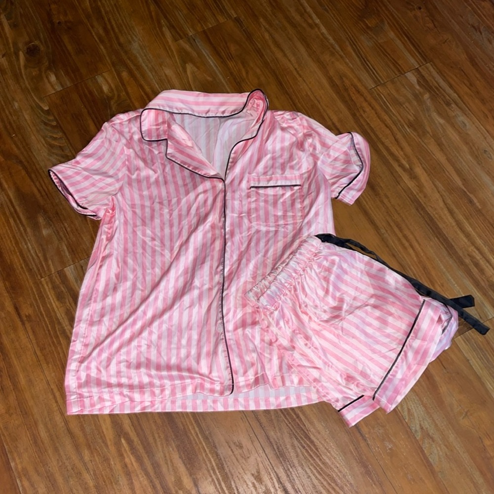 Pink and White Pajama set